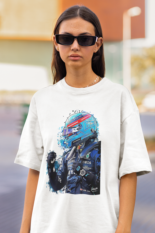 George Russell Race Helmet Driver illustration T-Shirt