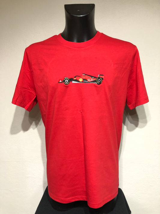 Ferrari F1 Car Embroidered T-Shirt